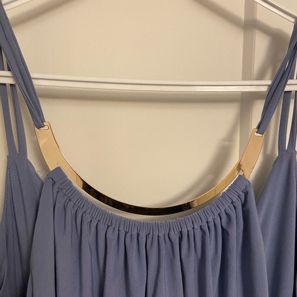 Wide-leg Blue Jumpsuit - Picture 5 of 5